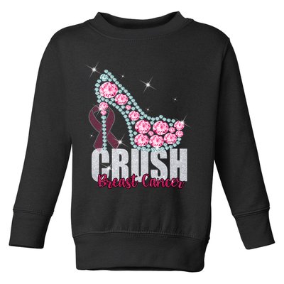 Crush Breast Cancer Cute Sparkly Design Toddler Sweatshirt