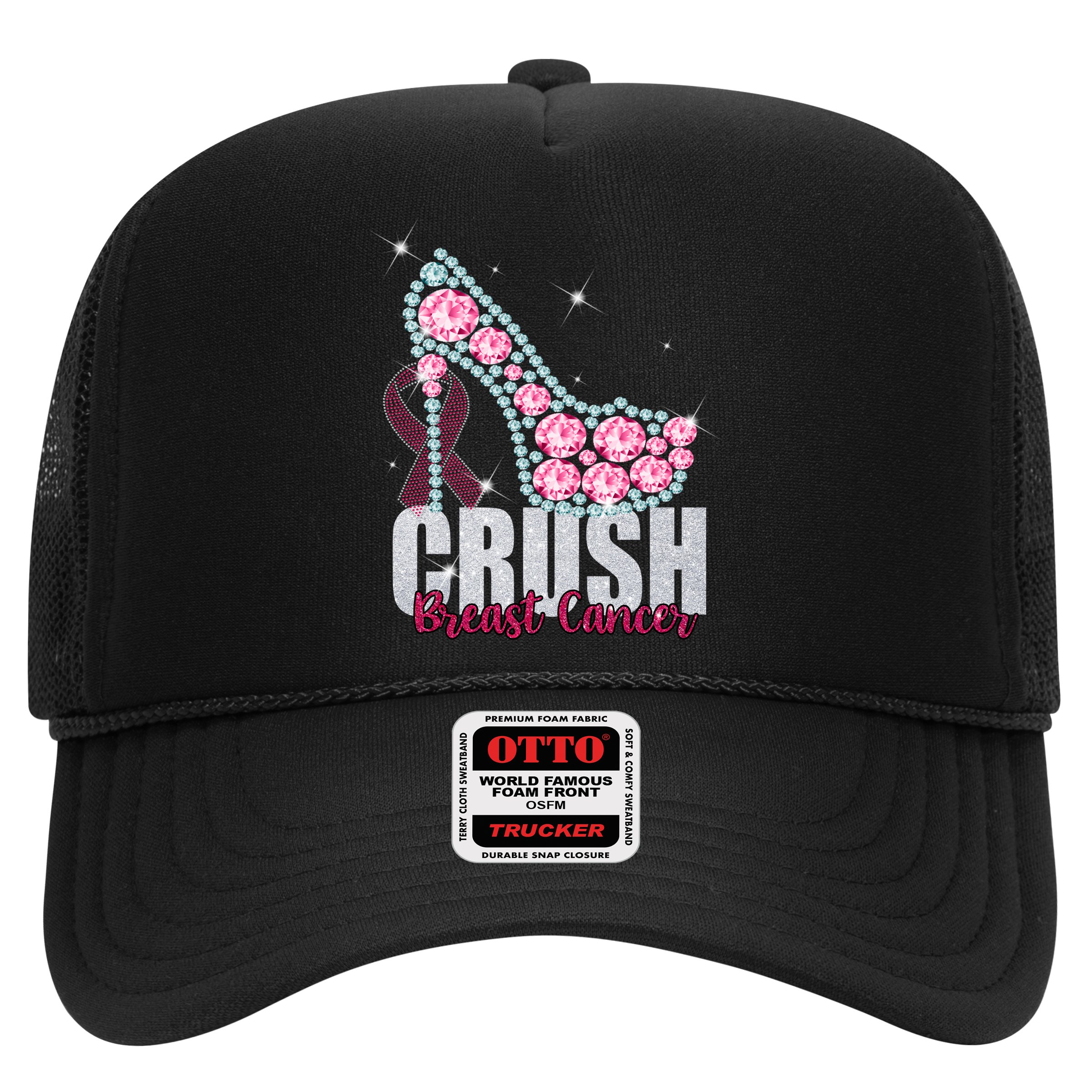 Crush Breast Cancer Cute Sparkly Design Hat