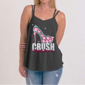 Crush Breast Cancer Cute Sparkly Design Women's Strappy Tank