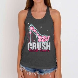 Crush Breast Cancer Cute Sparkly Design Women's Knotted Racerback Tank