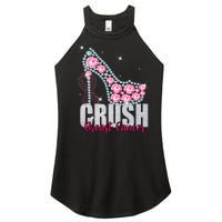 Crush Breast Cancer Cute Sparkly Design Women's Perfect Tri Rocker Tank