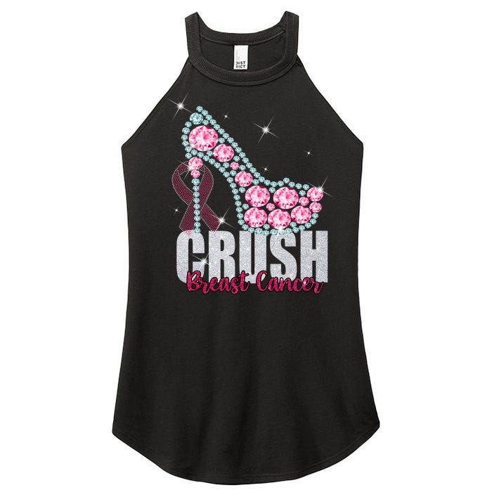 Crush Breast Cancer Cute Sparkly Design Women's Perfect Tri Rocker Tank