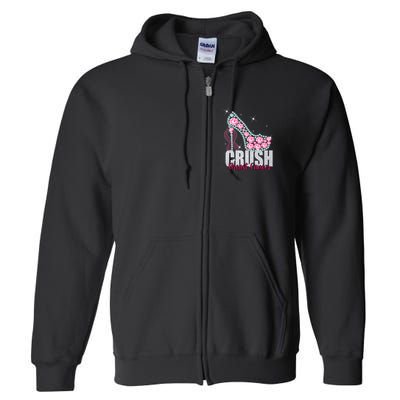 Crush Breast Cancer Cute Sparkly Design Full Zip Hoodie