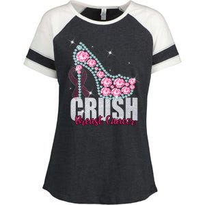 Crush Breast Cancer Cute Sparkly Design Enza Ladies Jersey Colorblock Tee