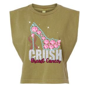 Crush Breast Cancer Cute Sparkly Design Garment-Dyed Women's Muscle Tee