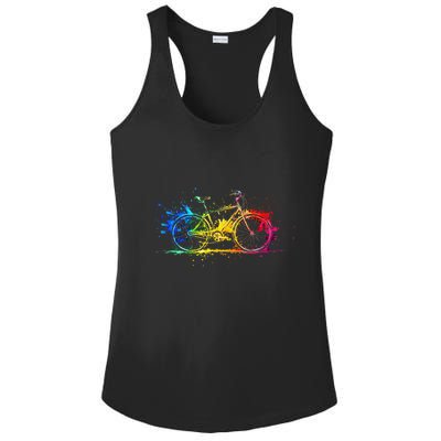 Colorful Bicycle Cycling Biking Cyclist Bicycling Ladies PosiCharge Competitor Racerback Tank