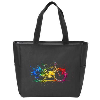 Colorful Bicycle Cycling Biking Cyclist Bicycling Zip Tote Bag