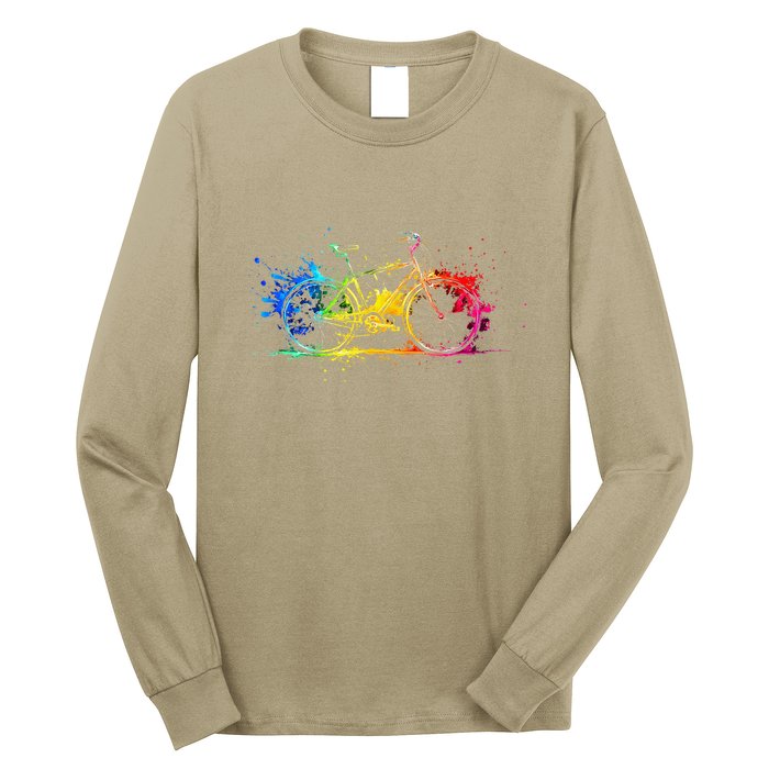 Colorful Bicycle Cycling Biking Cyclist Bicycling Long Sleeve Shirt