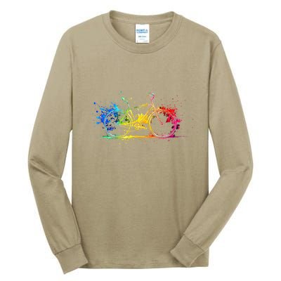 Colorful Bicycle Cycling Biking Cyclist Bicycling Tall Long Sleeve T-Shirt