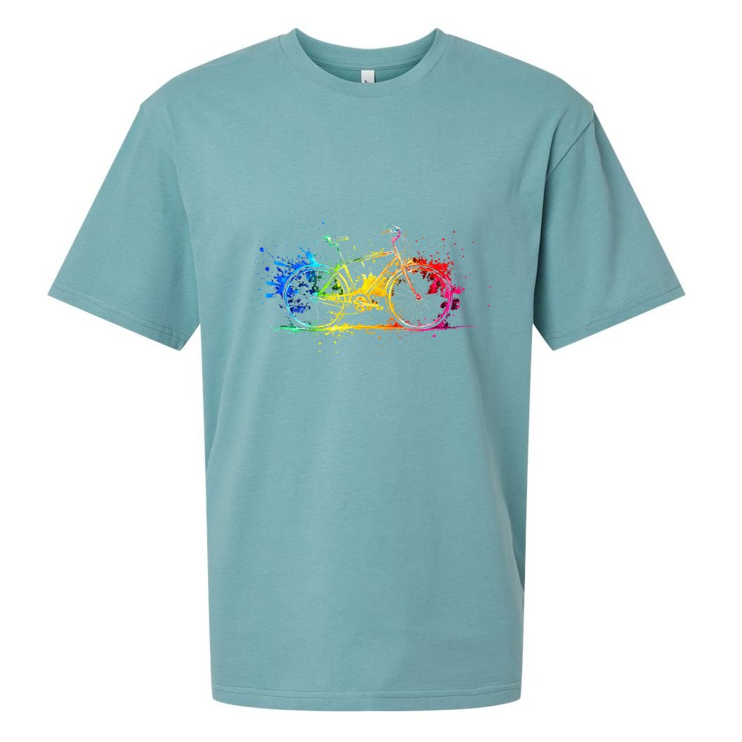 Colorful Bicycle Cycling Biking Cyclist Bicycling Sueded Cloud Jersey T-Shirt