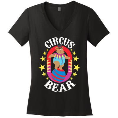 Circus Bear Circus Birthday Party Circus Costume Women's V-Neck T-Shirt