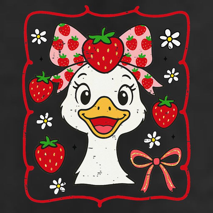 Coquette Bow Cute Strawberry Goose Lover Girly Summer Vibes Cool Comfort Performance Bucket Hat