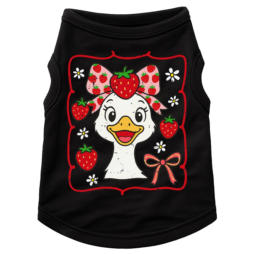 Coquette Bow Cute Strawberry Goose Lover Girly Summer Vibes Doggie Tank