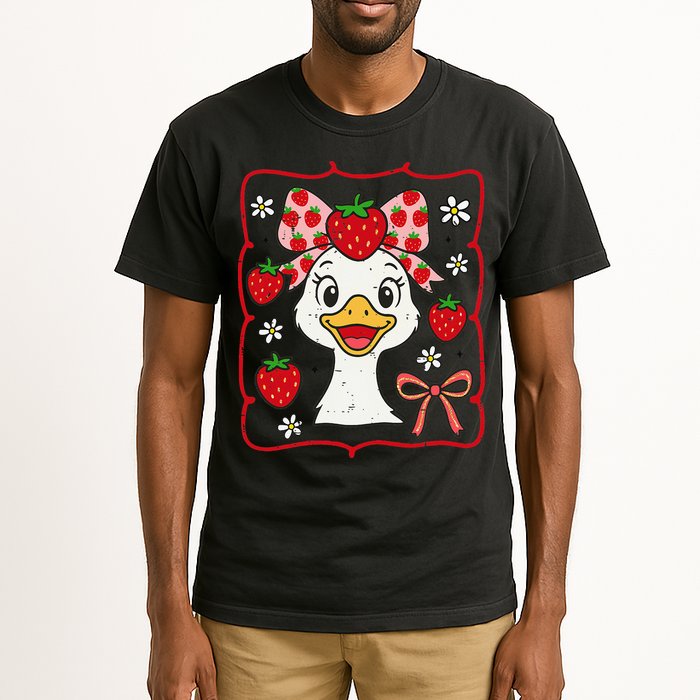 Coquette Bow Cute Strawberry Goose Lover Girly Summer Vibes Tall T-Shirt
