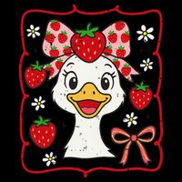 Coquette Bow Cute Strawberry Goose Lover Girly Summer Vibes Tall T-Shirt