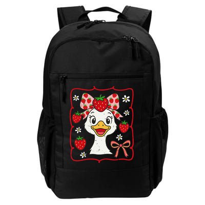 Coquette Bow Cute Strawberry Goose Lover Girly Summer Vibes Backpack