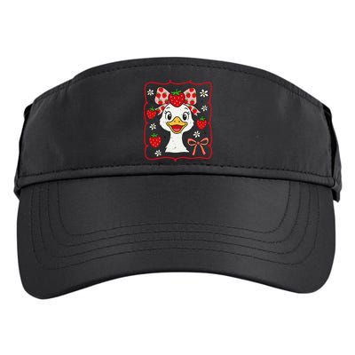 Coquette Bow Cute Strawberry Goose Lover Girly Summer Vibes Adult Drive Performance Visor