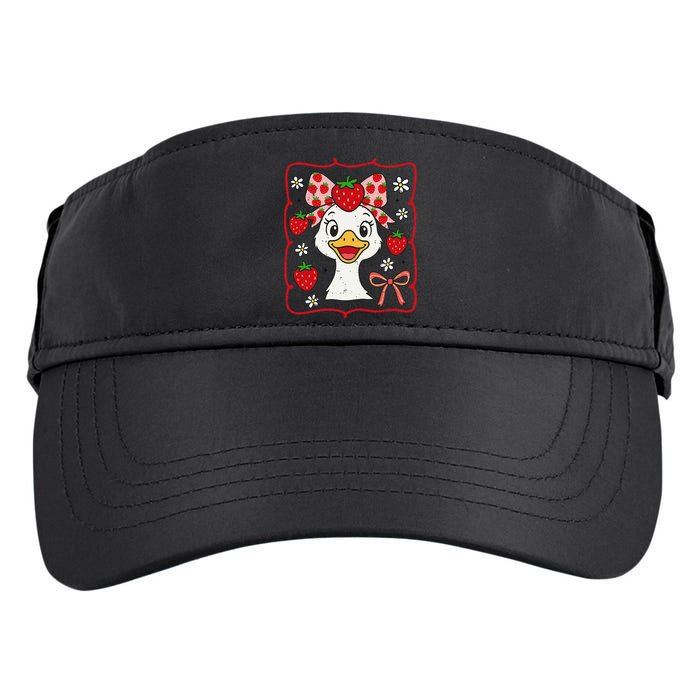 Coquette Bow Cute Strawberry Goose Lover Girly Summer Vibes Adult Drive Performance Visor