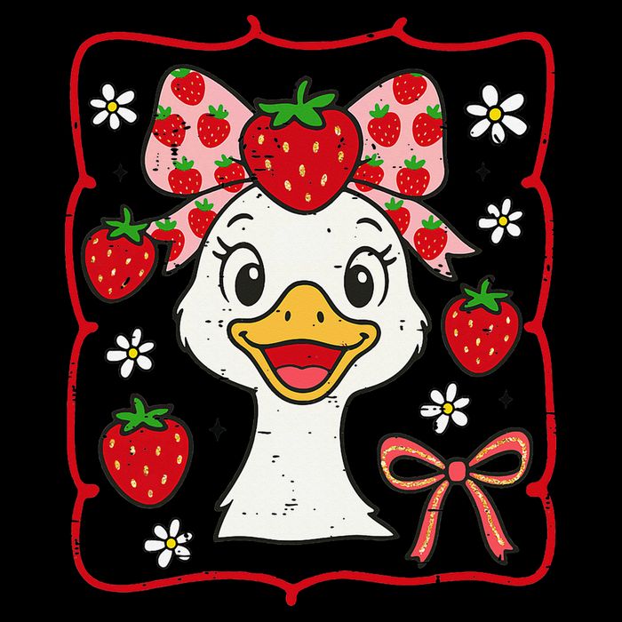 Coquette Bow Cute Strawberry Goose Lover Girly Summer Vibes 16 in Basic Backpack