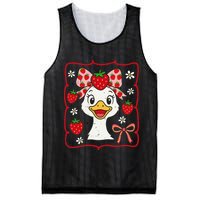 Coquette Bow Cute Strawberry Goose Lover Girly Summer Vibes Mesh Reversible Basketball Jersey Tank