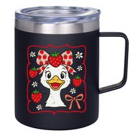 Coquette Bow Cute Strawberry Goose Lover Girly Summer Vibes 12oz Stainless Steel Coffee Mug