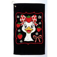 Coquette Bow Cute Strawberry Goose Lover Girly Summer Vibes Golf Towel