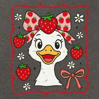 Coquette Bow Cute Strawberry Goose Lover Girly Summer Vibes Cotton Canvas Backpack