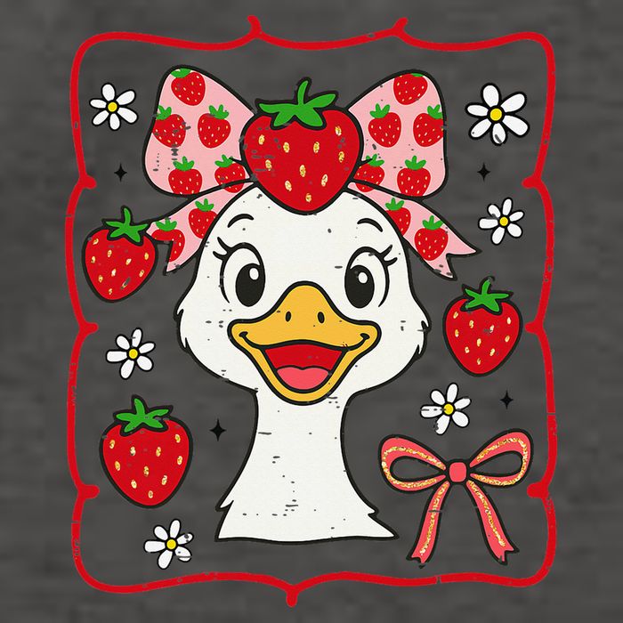 Coquette Bow Cute Strawberry Goose Lover Girly Summer Vibes Vector Backpack