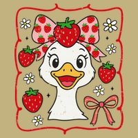 Coquette Bow Cute Strawberry Goose Lover Girly Summer Vibes Button