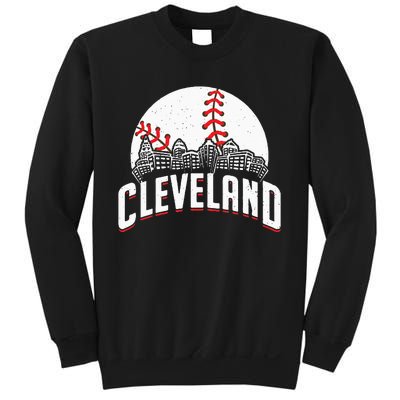 Cleveland Baseball Cityscape Skyline Retro Fan Sweatshirt