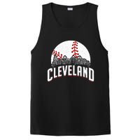 Cleveland Baseball Cityscape Skyline Retro Fan PosiCharge Competitor Tank