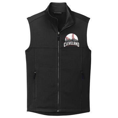 Cleveland Baseball Cityscape Skyline Retro Fan Collective Smooth Fleece Vest