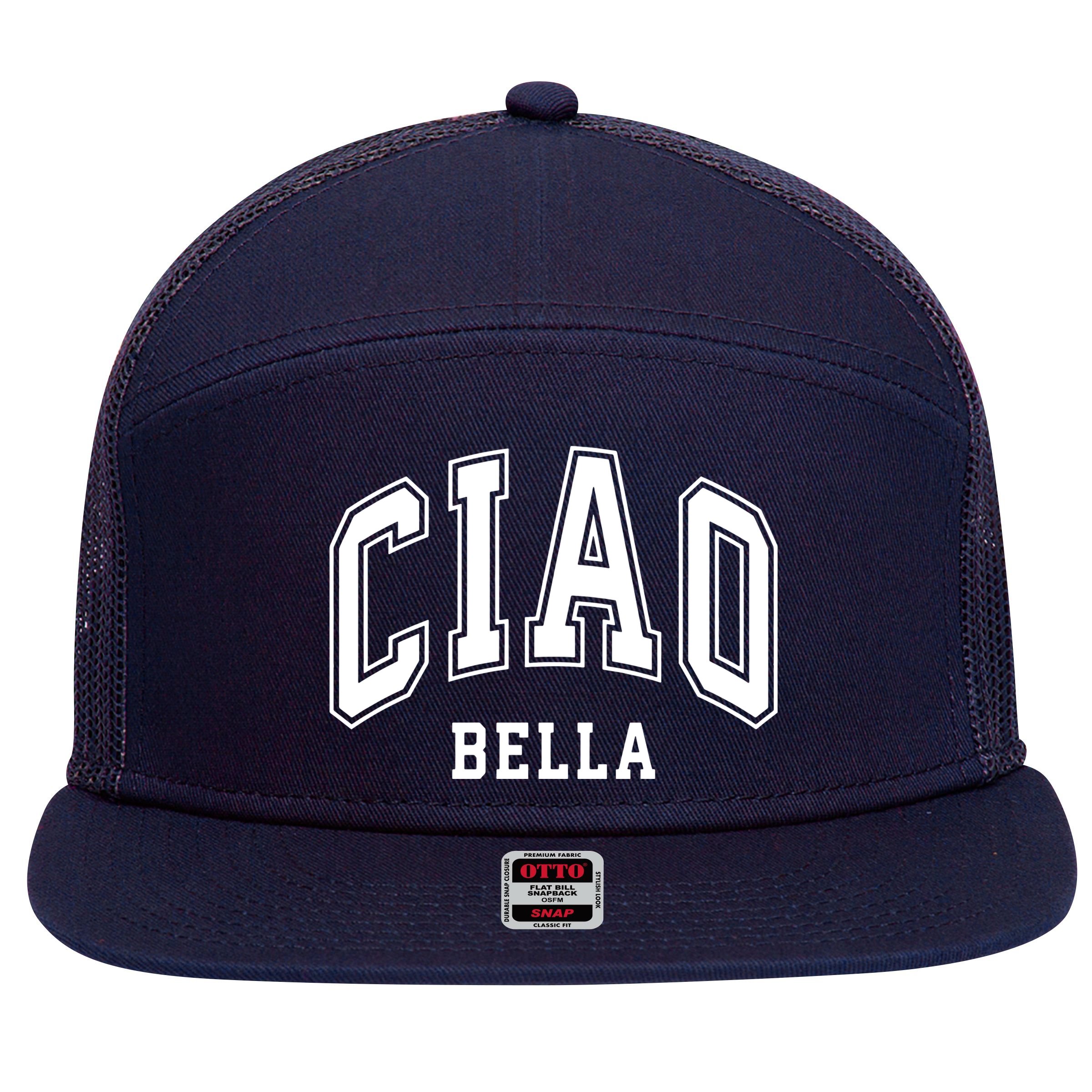 Ciao Bella 7 Panel Mesh Trucker Snapback Hat