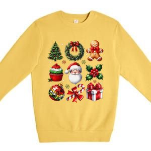 Coquette Bow Christmas Santa 2024 Premium Crewneck Sweatshirt