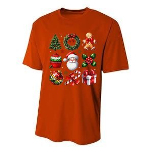 Coquette Bow Christmas Santa 2024 Performance Sprint T-Shirt