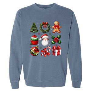 Coquette Bow Christmas Santa 2024 Garment-Dyed Sweatshirt