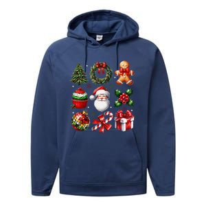 Coquette Bow Christmas Santa 2024 Performance Fleece Hoodie