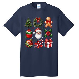 Coquette Bow Christmas Santa 2024 Tall T-Shirt