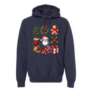 Coquette Bow Christmas Santa 2024 Premium Hoodie