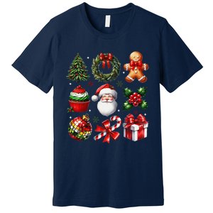 Coquette Bow Christmas Santa 2024 Premium T-Shirt