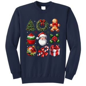 Coquette Bow Christmas Santa 2024 Tall Sweatshirt