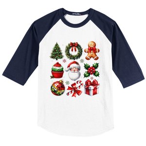 Coquette Bow Christmas Santa 2024 Baseball Sleeve Shirt