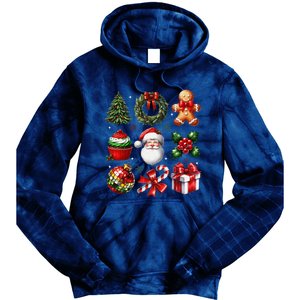 Coquette Bow Christmas Santa 2024 Tie Dye Hoodie