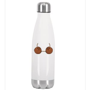 Coconut Bra Costume Cute Easy Food Halloween Gift Stainless Steel Insulated Water Bottle