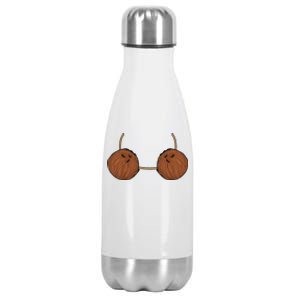 Coconut Bra Costume Cute Easy Food Halloween Gift Stainless Steel Insulated Water Bottle