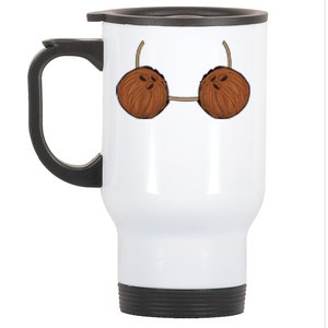 Coconut Bra Costume Cute Easy Food Halloween Gift Stainless Steel Travel Mug