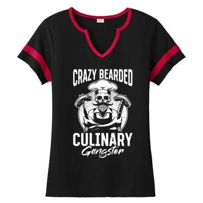 Crazy Bearded Culinary Gangster Culinary Kitchen Cooking Gift Ladies Halftime Notch Neck Tee