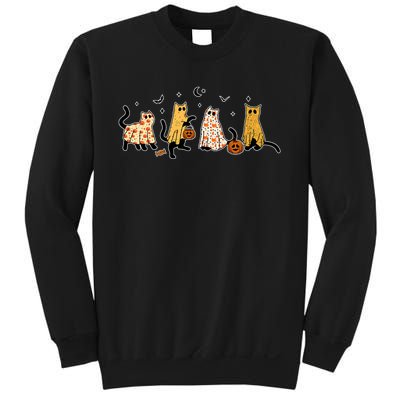 Cute Black Cats In Ghost Costume Sweatshirt