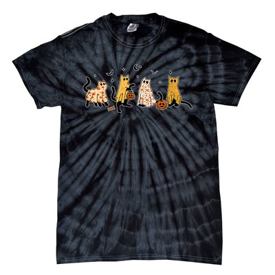 Cute Black Cats In Ghost Costume Tie-Dye T-Shirt