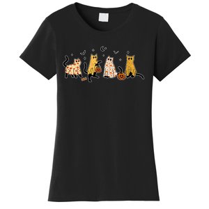 Cute Black Cats In Ghost Costume Women's T-Shirt